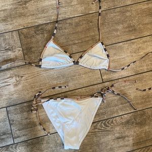Burberry bikini mata vintage check trim. Size small